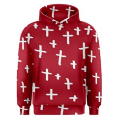 Red White Cross Men s Overhead Hoodie