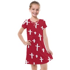 Red White Cross Kids  Cross Web Dress