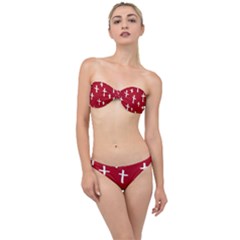 Red White Cross Classic Bandeau Bikini Set by snowwhitegirl