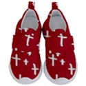 Red White Cross Velcro Strap Shoes View1