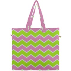 Zigzag Chevron Pattern Green Pink Canvas Travel Bag