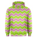 Zigzag Chevron Pattern Green Pink Men s Overhead Hoodie View1