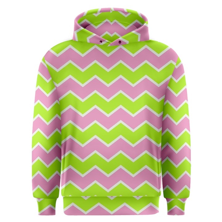 Zigzag Chevron Pattern Green Pink Men s Overhead Hoodie