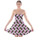 Zigzag Chevron Pattern Pink Brown Strapless Bra Top Dress View1