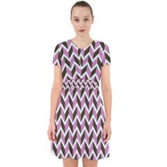 Zigzag Chevron Pattern Pink Brown Adorable In Chiffon Dress by snowwhitegirl