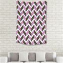 Zigzag Chevron Pattern Pink Brown Small Tapestry View2