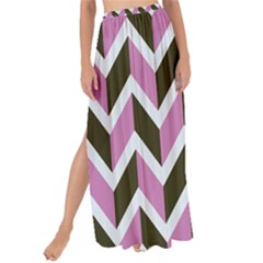 Zigzag Chevron Pattern Pink Brown Maxi Chiffon Tie-up Sarong by snowwhitegirl