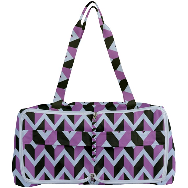 Zigzag Chevron Pattern Pink Brown Multi Function Bag	