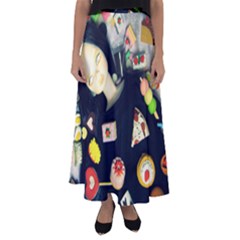 Food Flared Maxi Skirt by snowwhitegirl