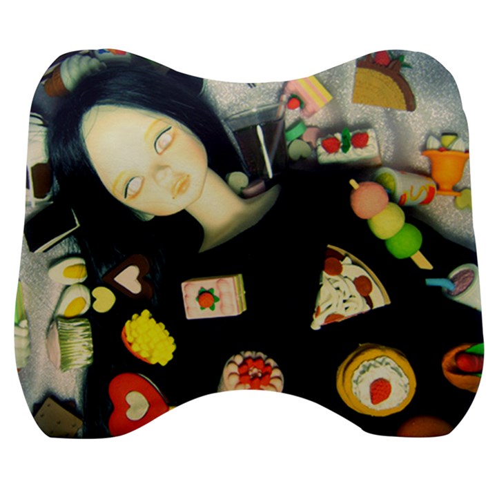 Food Velour Head Support Cushion