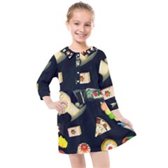 Food Kids  Quarter Sleeve Shirt Dress