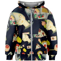 Food Kids Zipper Hoodie Without Drawstring