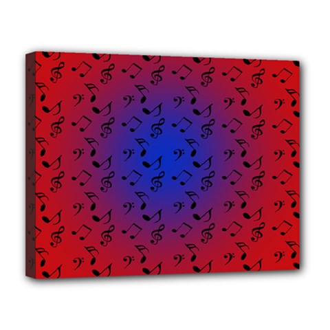 Red Music Blue Moon Canvas 14  X 11  by snowwhitegirl