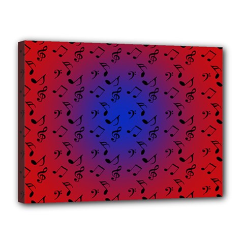 Red Music Blue Moon Canvas 16  X 12  by snowwhitegirl