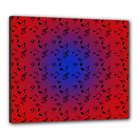 Red Music Blue Moon Canvas 24  X 20  by snowwhitegirl