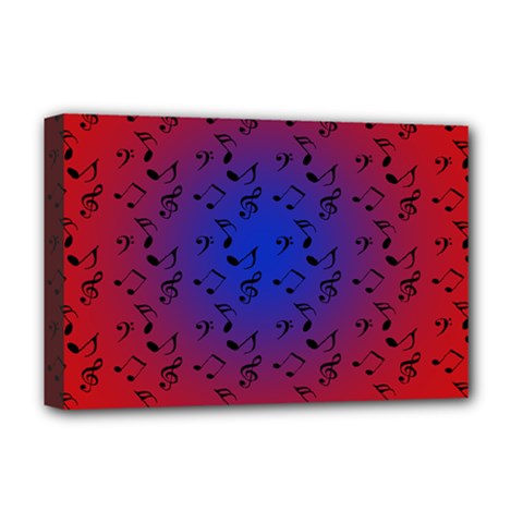 Red Music Blue Moon Deluxe Canvas 18  X 12   by snowwhitegirl