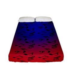 Red Music Blue Moon Fitted Sheet (full/ Double Size) by snowwhitegirl