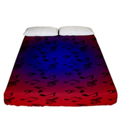 Red Music Blue Moon Fitted Sheet (king Size) by snowwhitegirl