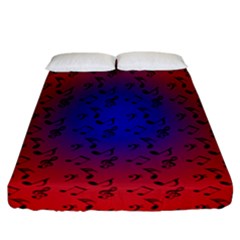 Red Music Blue Moon Fitted Sheet (california King Size) by snowwhitegirl