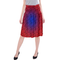 Red Music Blue Moon Midi Beach Skirt by snowwhitegirl