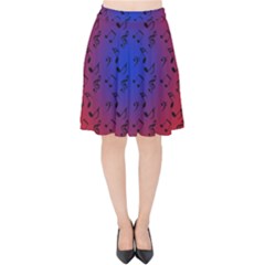 Red Music Blue Moon Velvet High Waist Skirt by snowwhitegirl