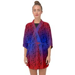 Red Music Blue Moon Half Sleeve Chiffon Kimono by snowwhitegirl