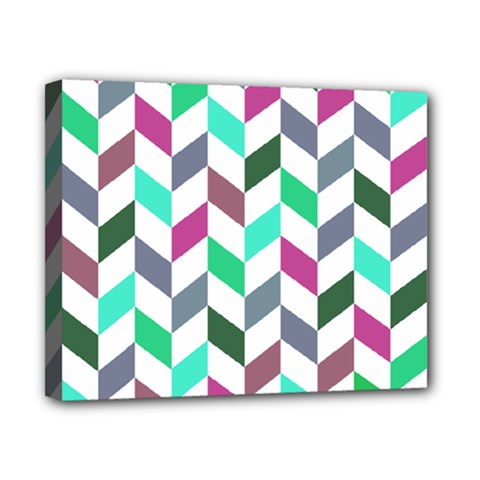 Zigzag Chevron Pattern Aqua Purple Canvas 10  X 8  by snowwhitegirl