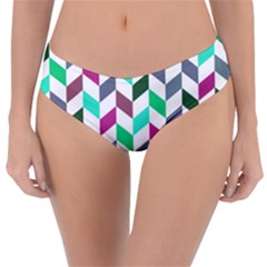 Zigzag Chevron Pattern Aqua Purple Reversible Classic Bikini Bottoms by snowwhitegirl