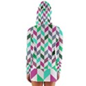 Zigzag Chevron Pattern Aqua Purple Long Sleeve Hooded T-shirt View2