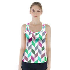 Zigzag Chevron Pattern Aqua Purple Racer Back Sports Top by snowwhitegirl