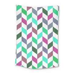 Zigzag Chevron Pattern Aqua Purple Small Tapestry by snowwhitegirl