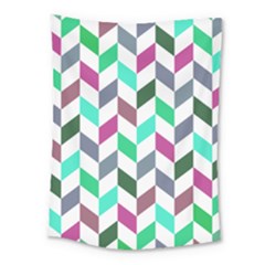 Zigzag Chevron Pattern Aqua Purple Medium Tapestry by snowwhitegirl