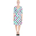 Zigzag Chevron Pattern Aqua Purple Wrap Up Cocktail Dress View1