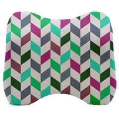 Zigzag Chevron Pattern Aqua Purple Velour Head Support Cushion