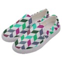 Zigzag Chevron Pattern Aqua Purple Men s Canvas Slip Ons View2