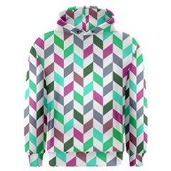 Zigzag Chevron Pattern Aqua Purple Men s Overhead Hoodie