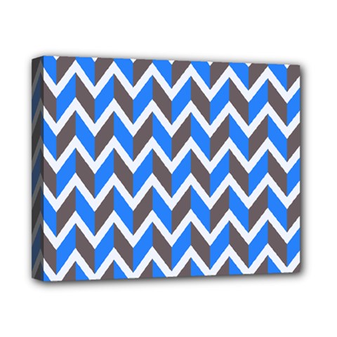 Zigzag Chevron Pattern Blue Grey Canvas 10  X 8  by snowwhitegirl