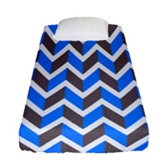 Zigzag Chevron Pattern Blue Grey Fitted Sheet (single Size) by snowwhitegirl