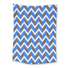 Zigzag Chevron Pattern Blue Grey Medium Tapestry