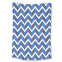 Zigzag Chevron Pattern Blue Grey Large Tapestry View1