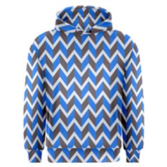 Zigzag Chevron Pattern Blue Grey Men s Overhead Hoodie by snowwhitegirl