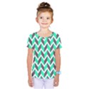 Zigzag Chevron Pattern Green Grey Kids  One Piece Tee View1