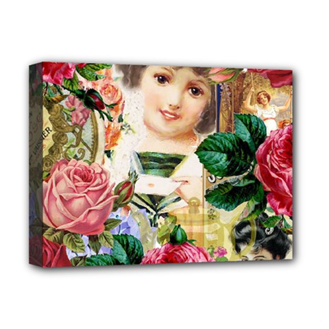 Little Girl Victorian Collage Deluxe Canvas 16  X 12   by snowwhitegirl