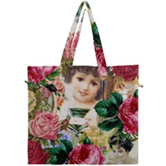 Little Girl Victorian Collage Canvas Travel Bag