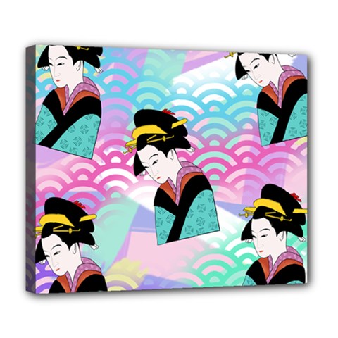 Japanese Abstract Deluxe Canvas 24  X 20   by snowwhitegirl