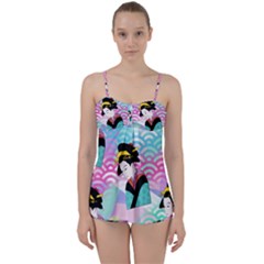 Japanese Abstract Babydoll Tankini Set by snowwhitegirl