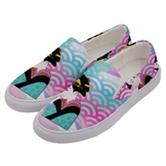 Japanese Abstract Men s Canvas Slip Ons by snowwhitegirl