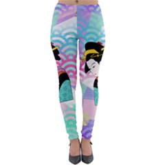 Japanese Abstract Lightweight Velour Leggings by snowwhitegirl