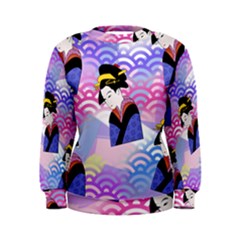 Japanese Abstract Blue Women s Sweatshirt by snowwhitegirl