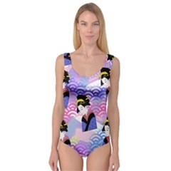 Japanese Abstract Blue Princess Tank Leotard  by snowwhitegirl